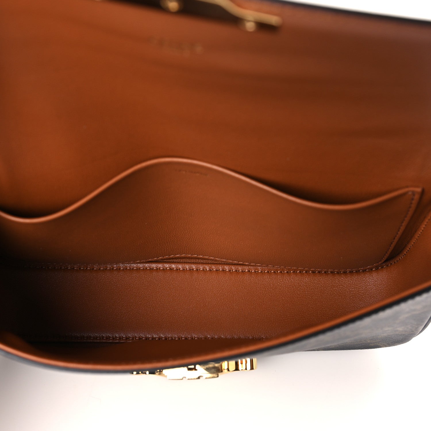 Celine Triomphe Canvas Chain Shoulder Bag Tan 5 of 9
