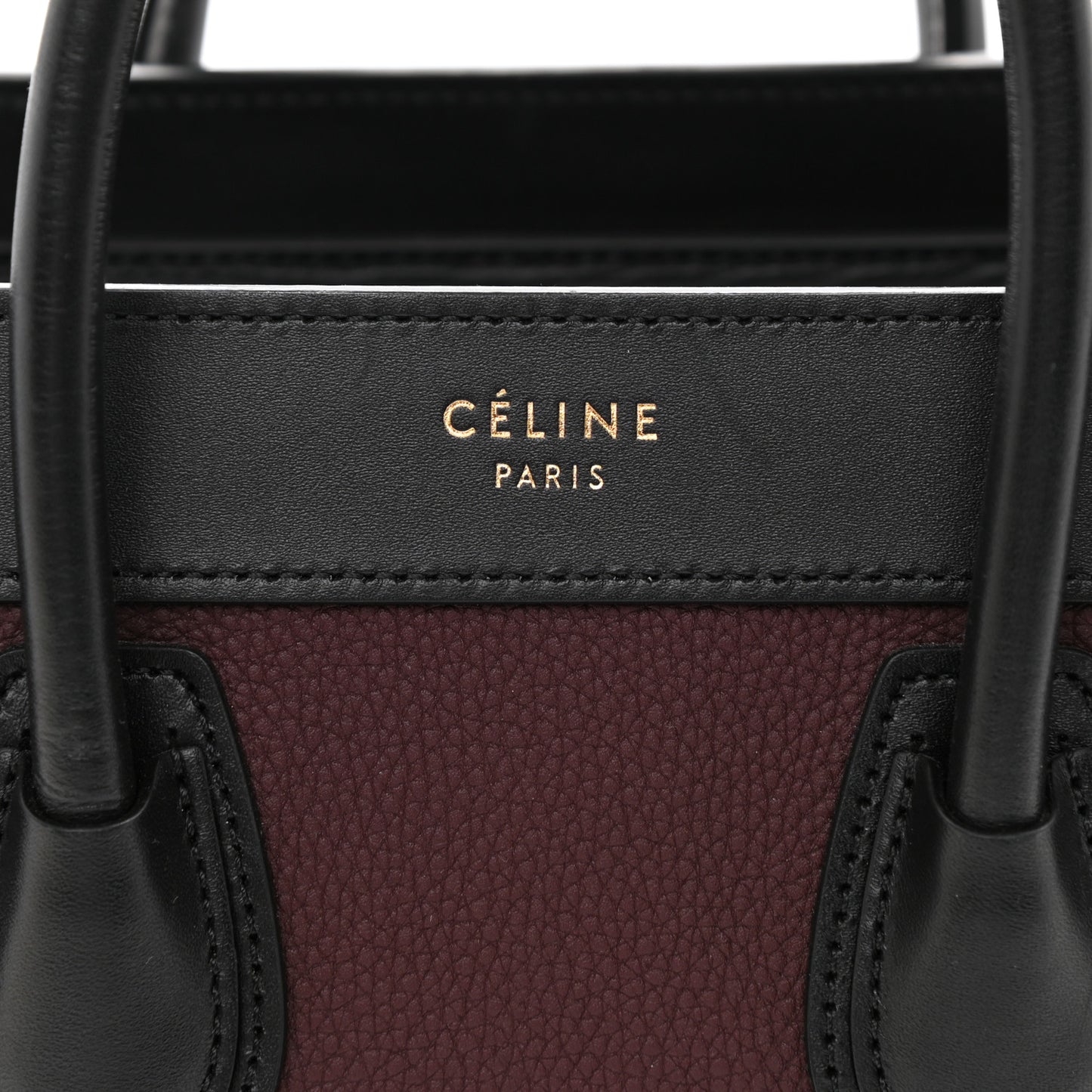 Baby Grained Calfskin Nubuck Tri-Color Nano Luggage Burgundy Wine