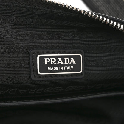 Prada Saffiano Cuir Triangle Logo Embossed Triangle Shoulder Bag Black 9 of 18