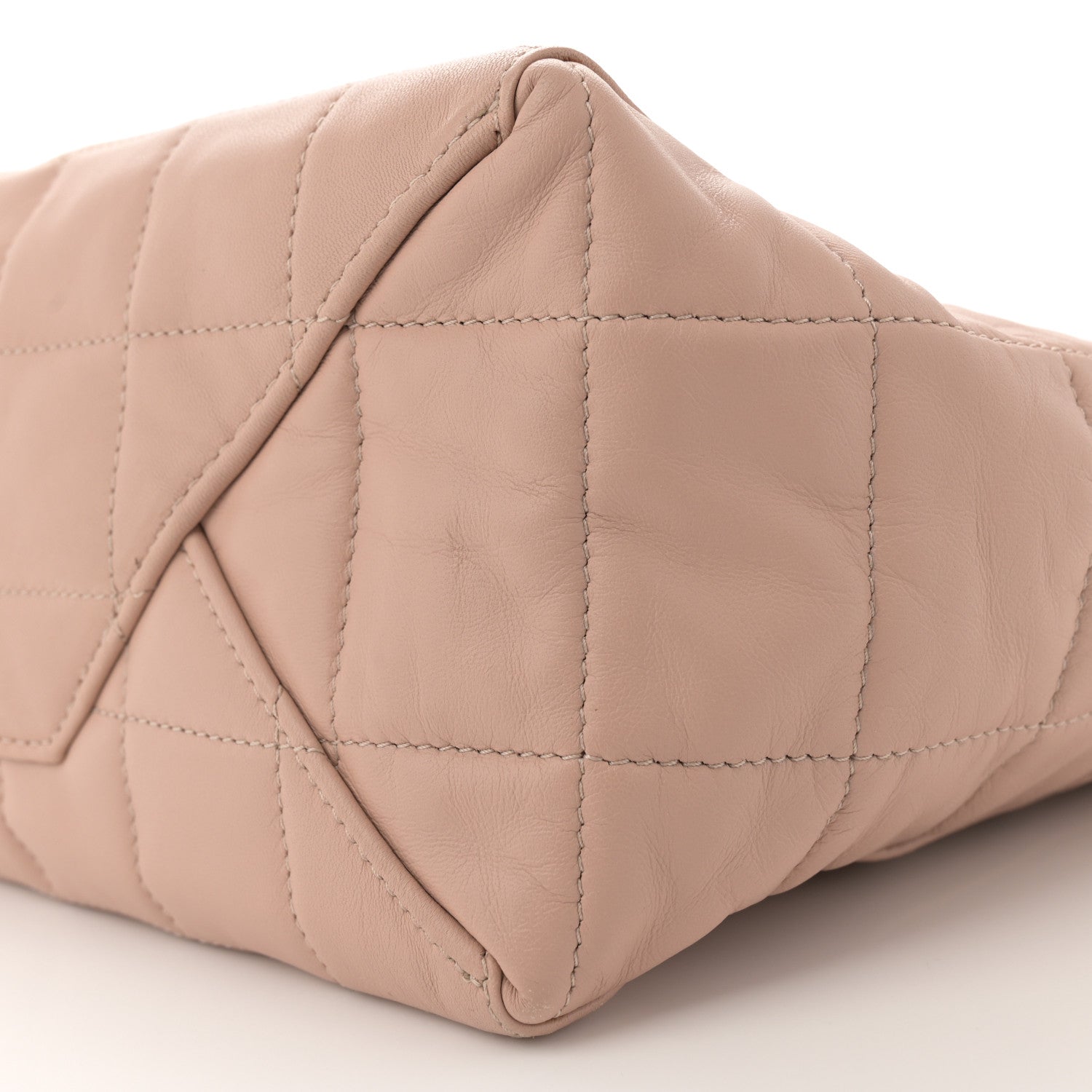 Celine Calfskin Quilted Vertical Cabas Tote Beige 9 of 13