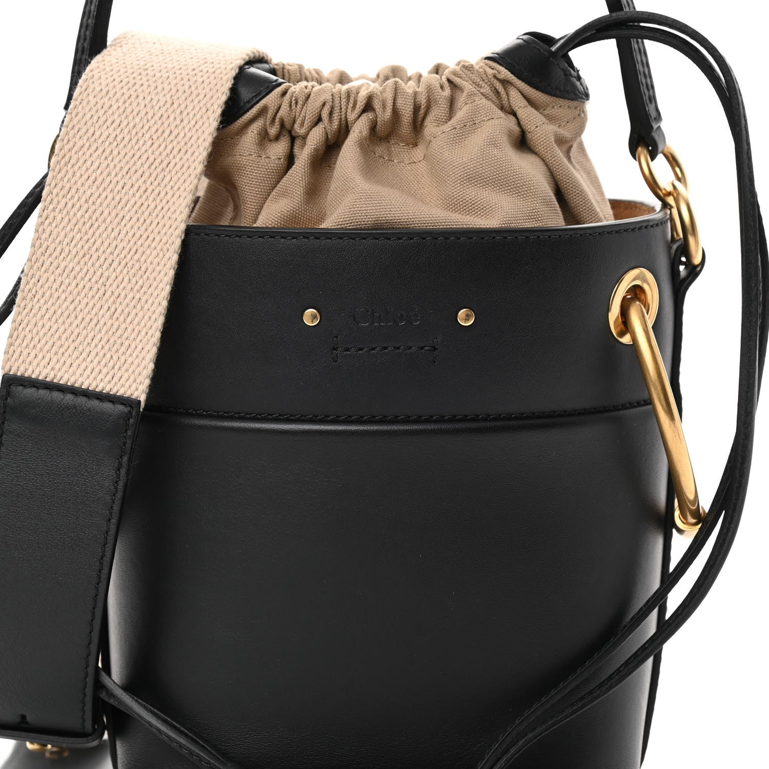 Chloe Smooth Calfskin Small Roy Bucket Bag Black 9 of 13