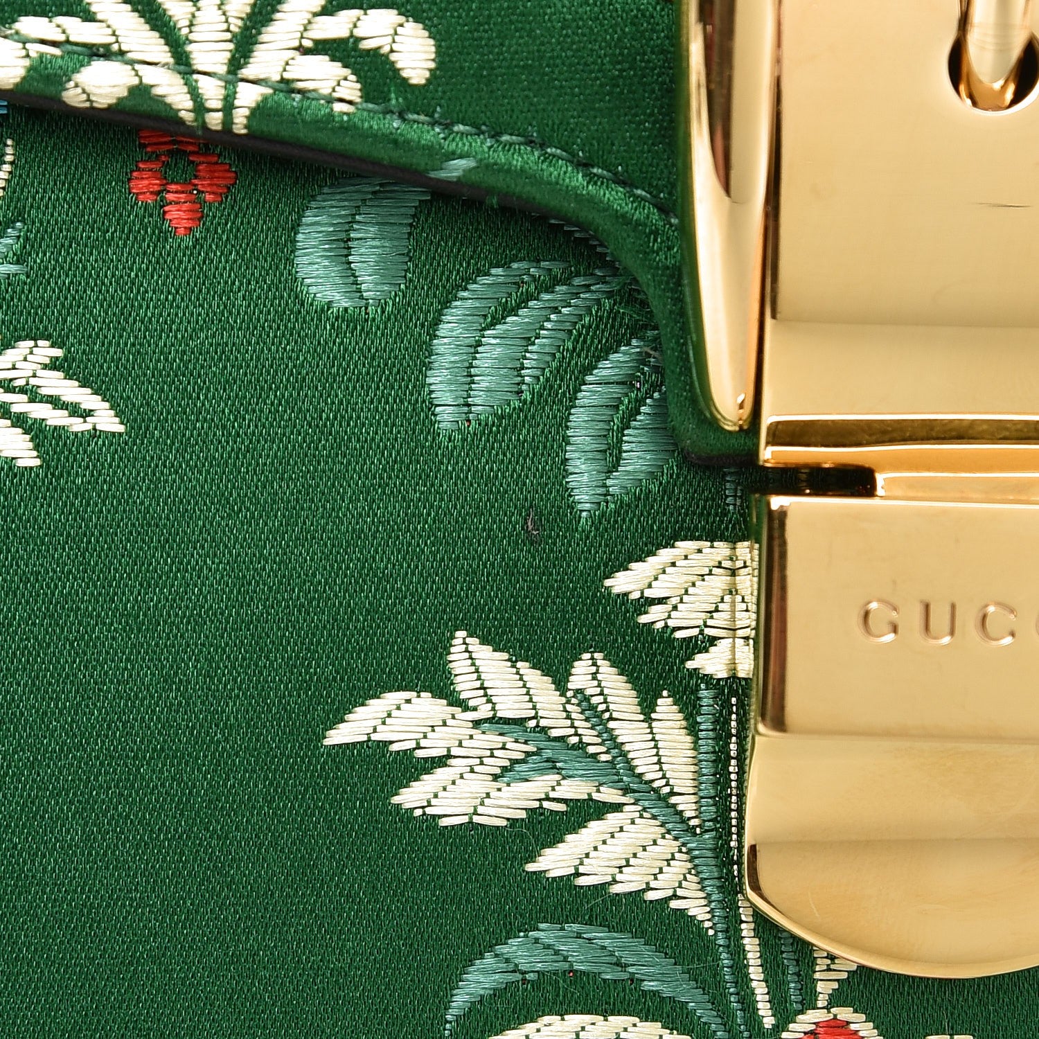 Gucci Jacquard Floral Medium Sylvie Top Handle Bag Green Multicolor Black 11 of 16