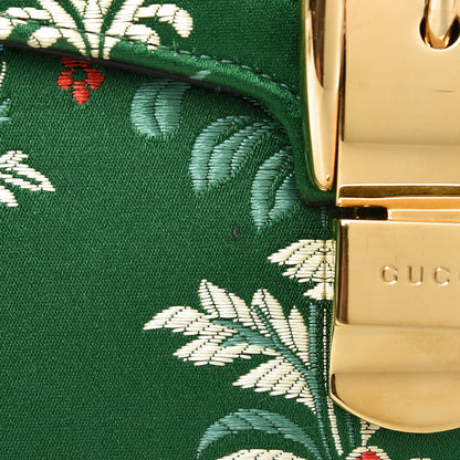 Gucci Jacquard Floral Medium Sylvie Top Handle Bag Green Multicolor Black 11 of 16