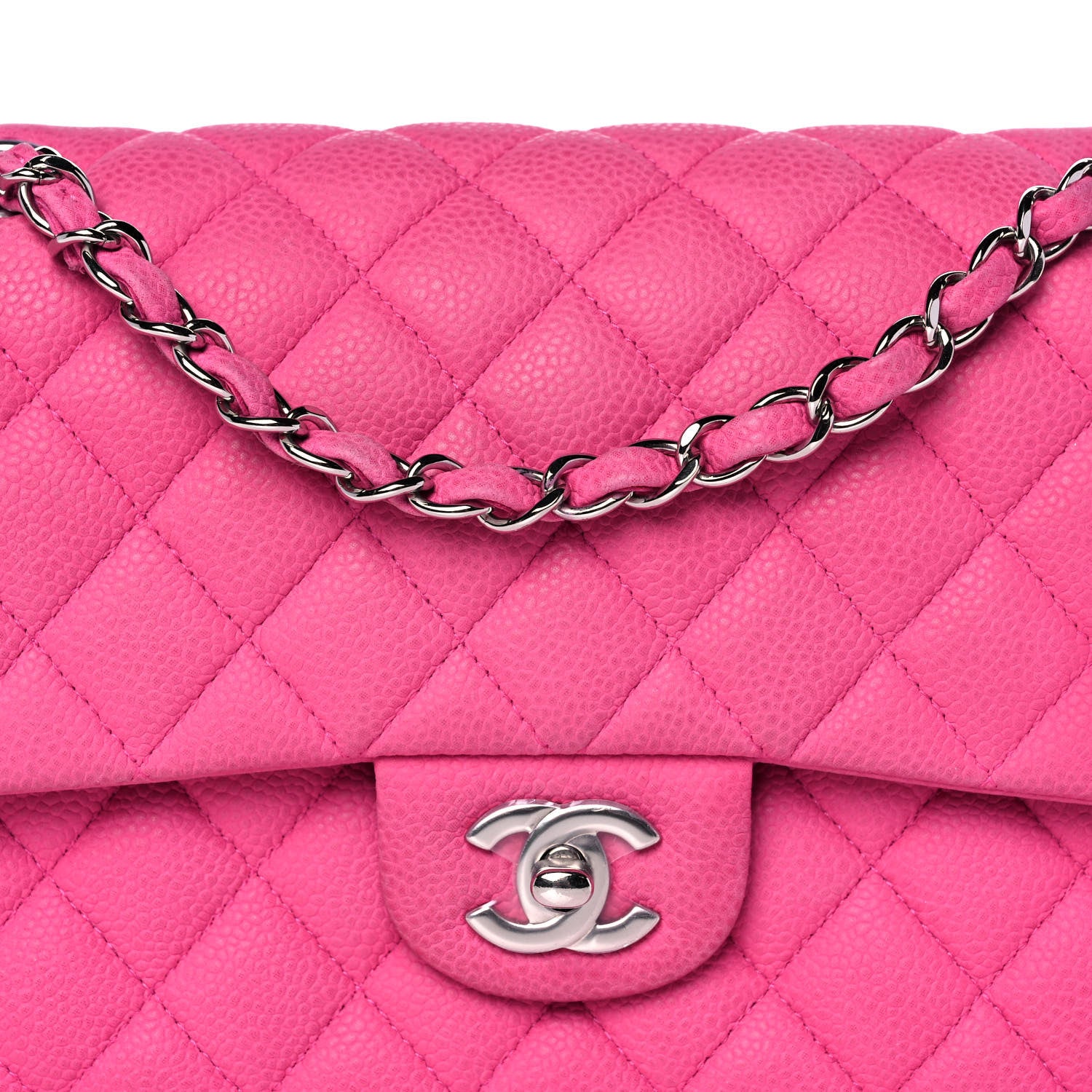 Chanel Iridescent Caviar Quilted Medium Double Flap Pink 5 of 11