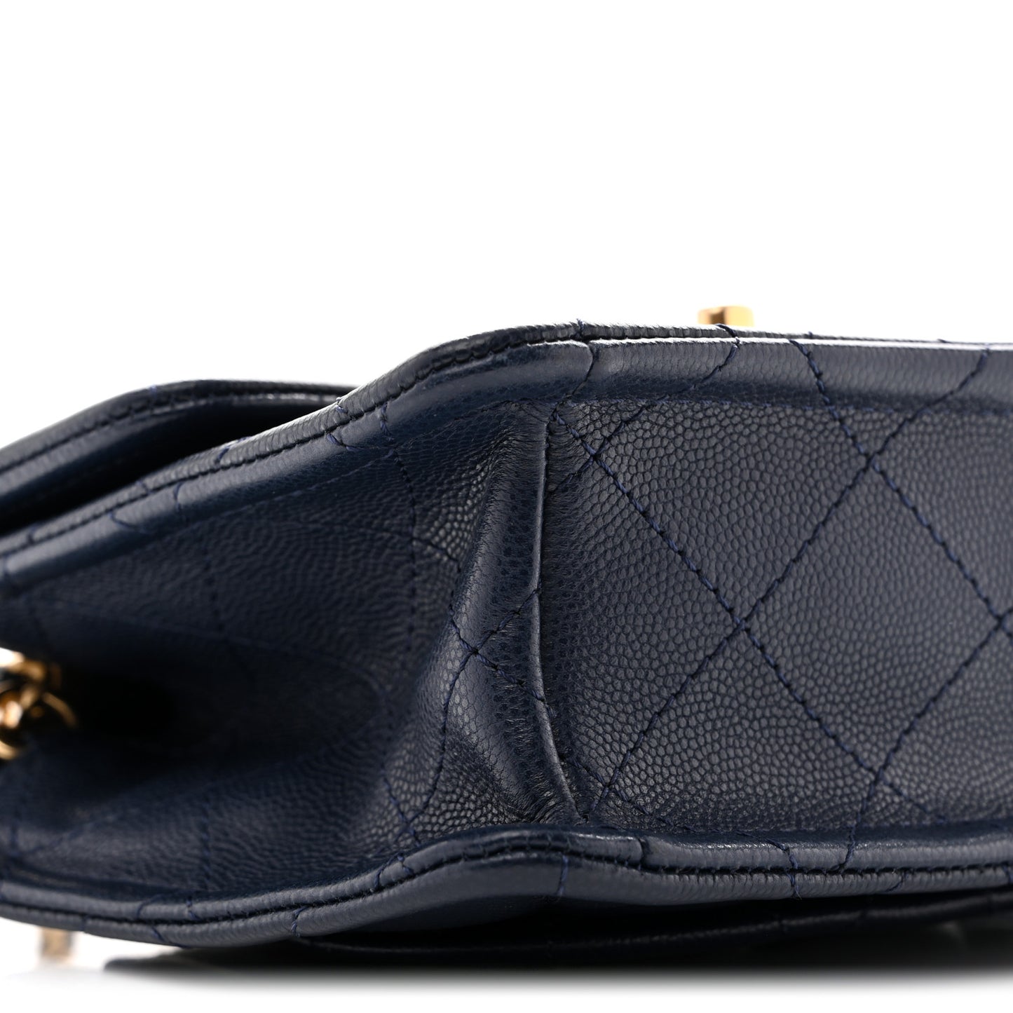 Caviar Quilted Mini Sweet Classic Flap Navy Blue