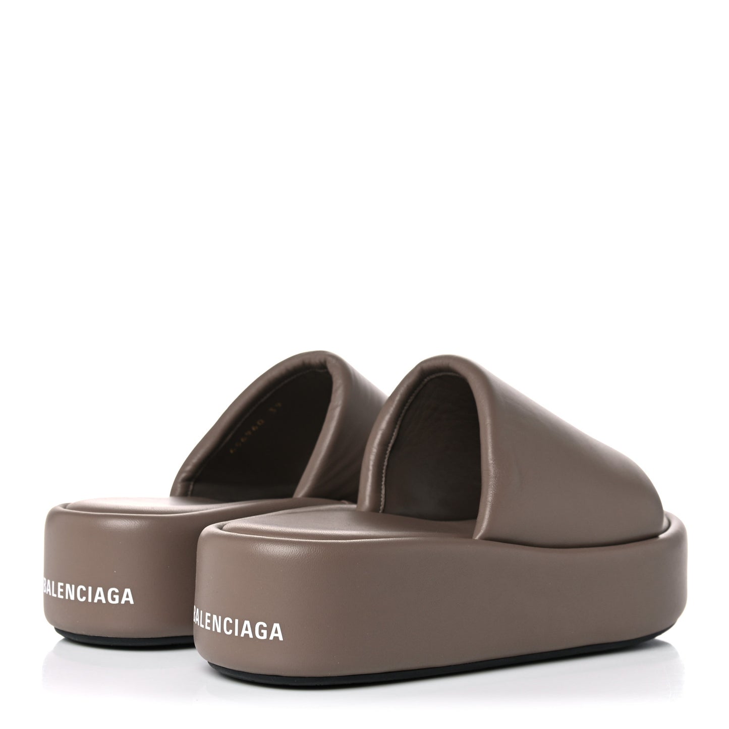 Smooth Nappa Logo Rise Platform Sandals 39 Beige White