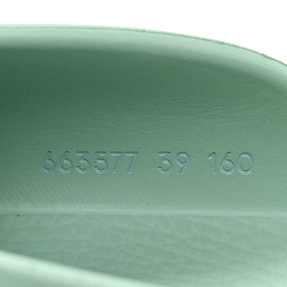 Gucci Rubber GG Monogram Perforated Elea Platform 55mm Lug Sole Sandals 39 Pacific Green 8 of 9