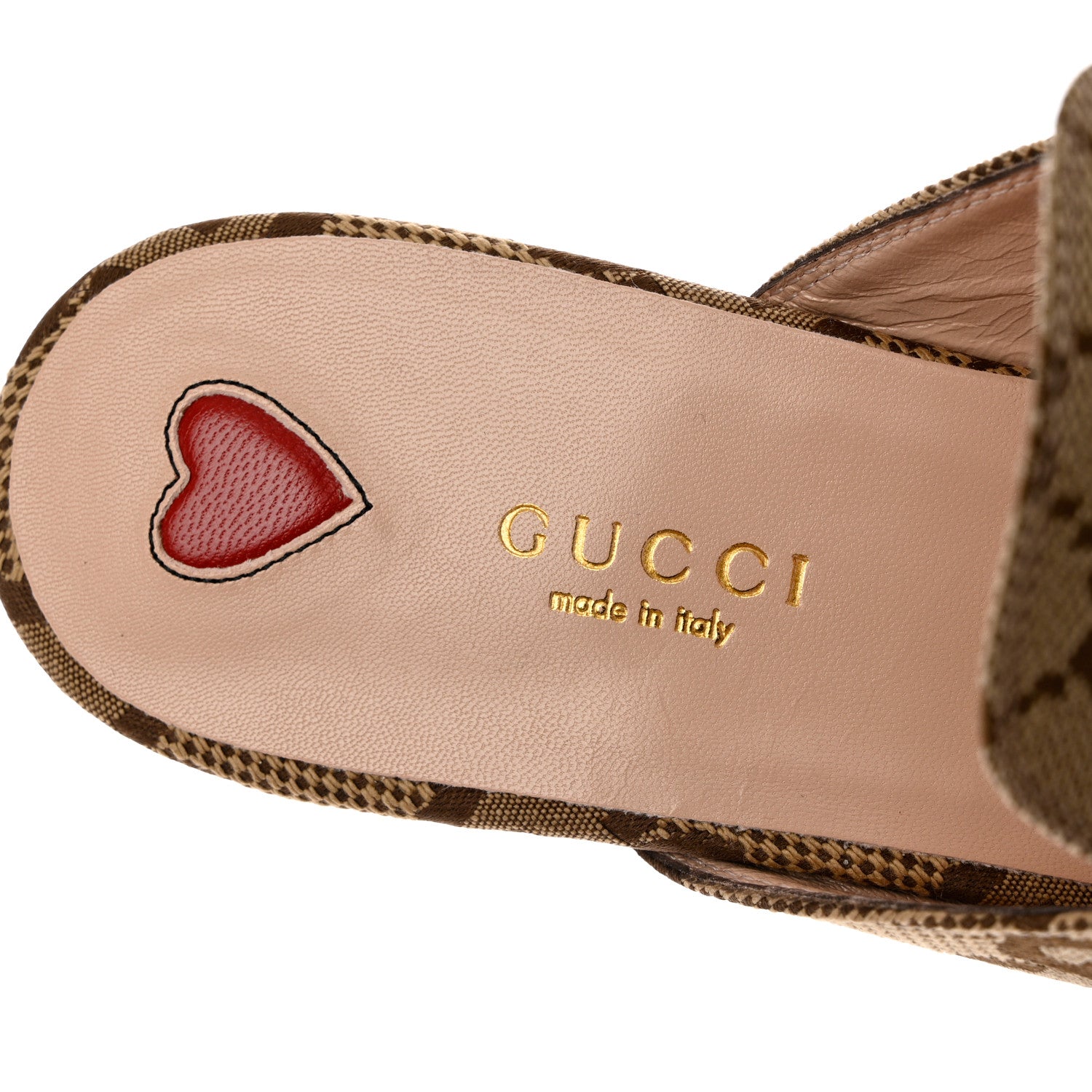 Gucci Monogram Jumbo GG Malaga Kid Womens Princetown Slippers 39 Camel Ebony New Acero Beige 7 of 9