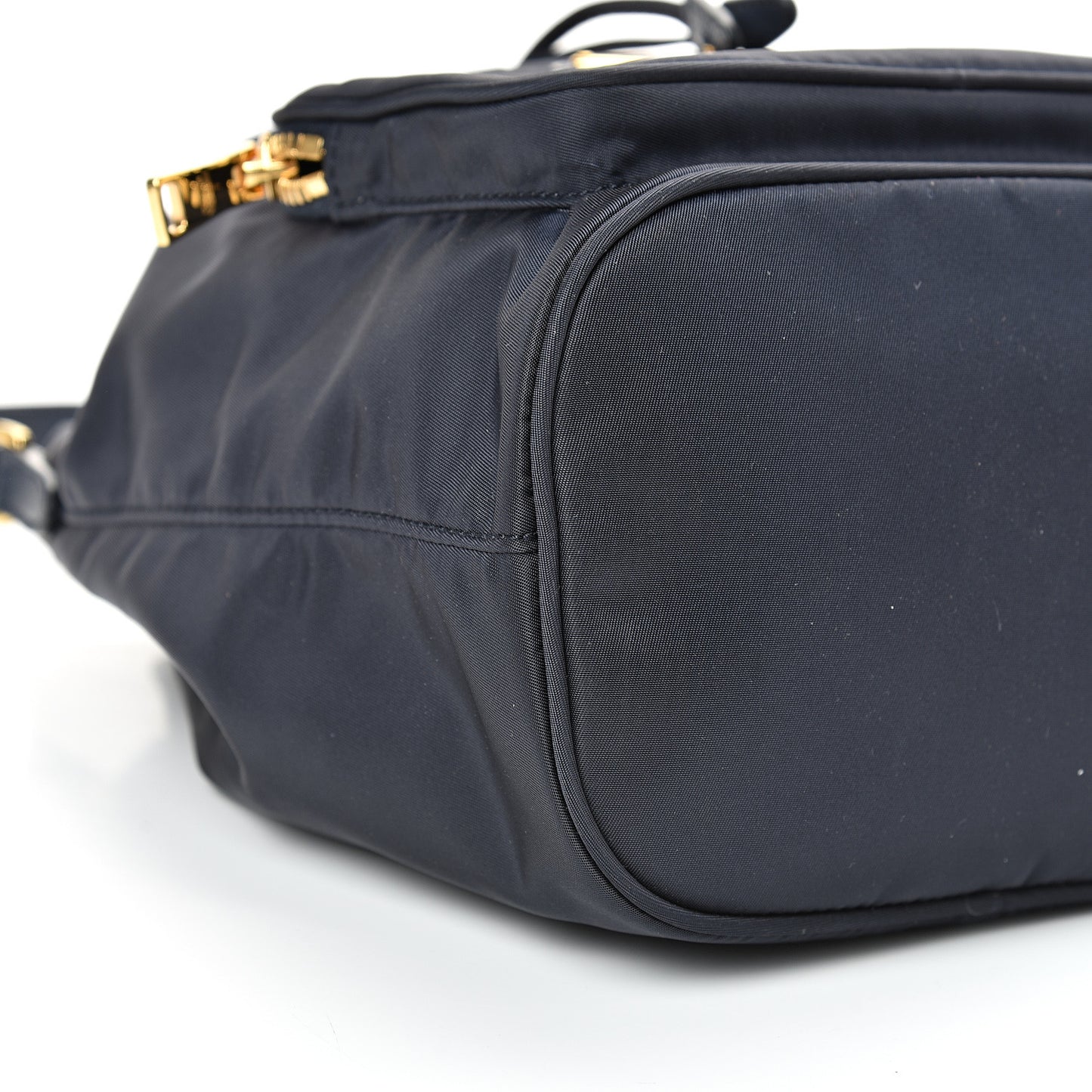 Saffiano Tessuto Nylon Mini Bucket Crossbody Bag Blue