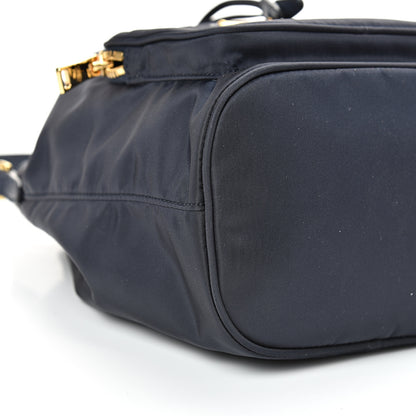 Prada Saffiano Tessuto Nylon Mini Bucket Crossbody Bag Blue 8 of 9