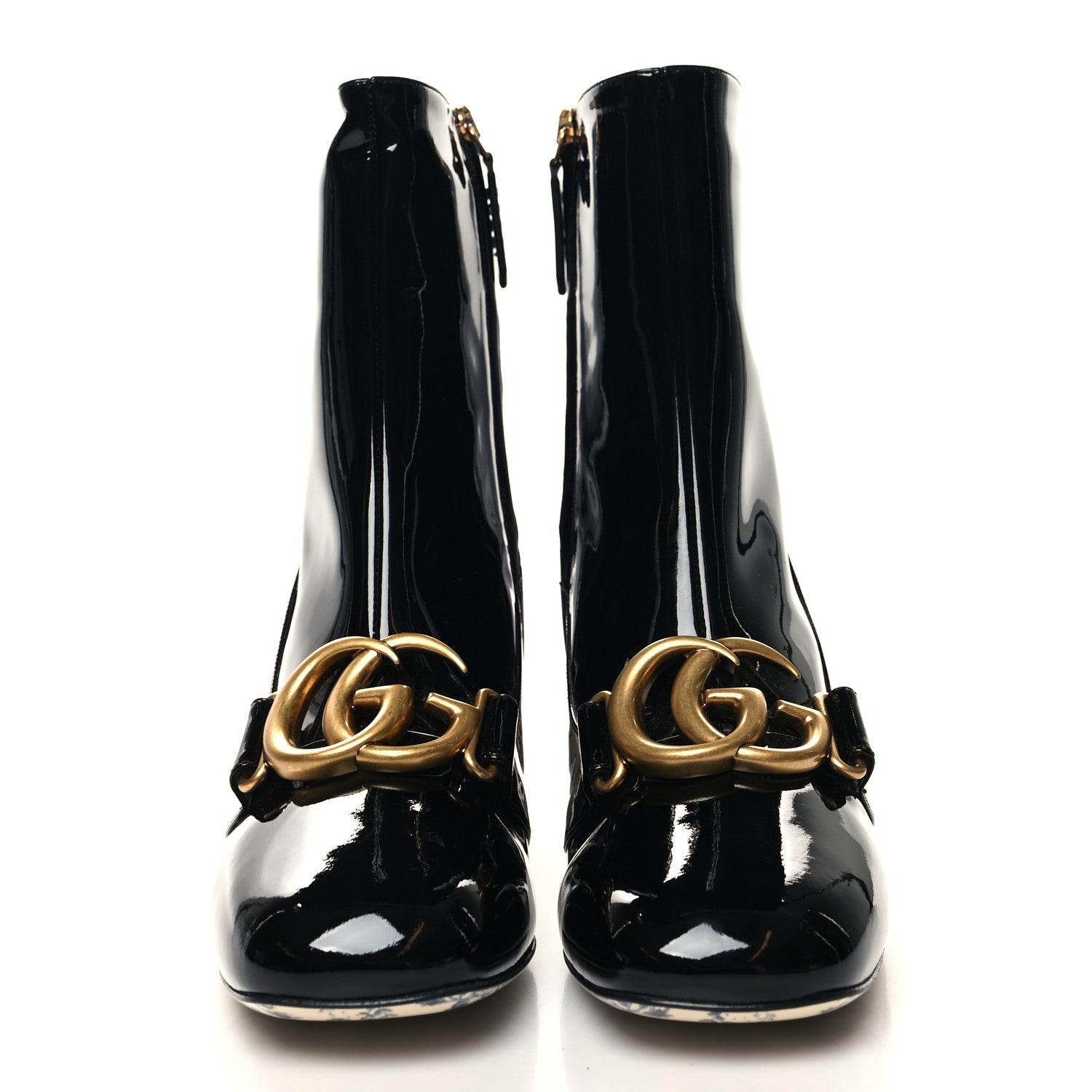 Gucci Vernice GG Victoire 55mm Ankle Boots 37 Black 2 of 9