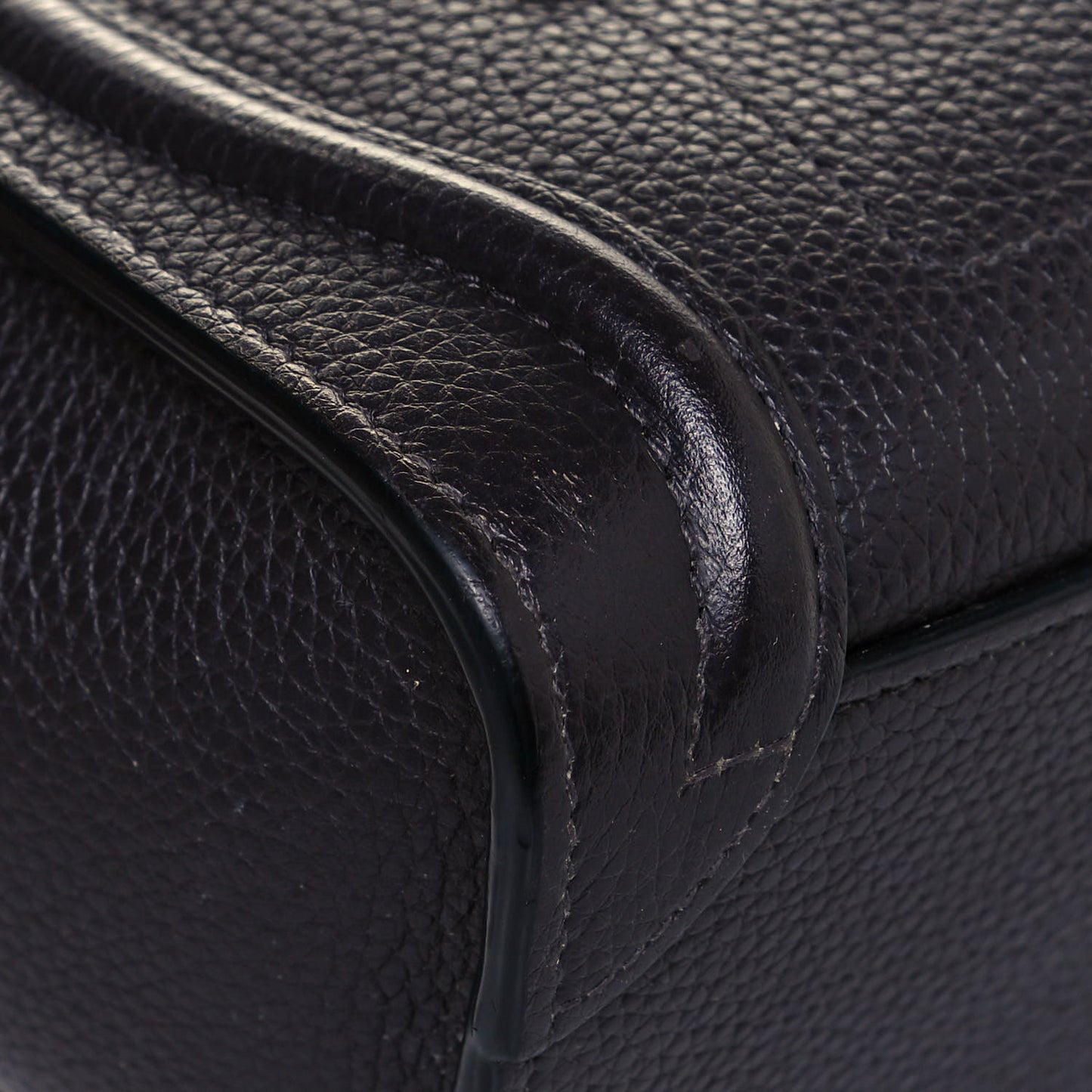 Drummed Calfskin Nano Luggage Liquorice