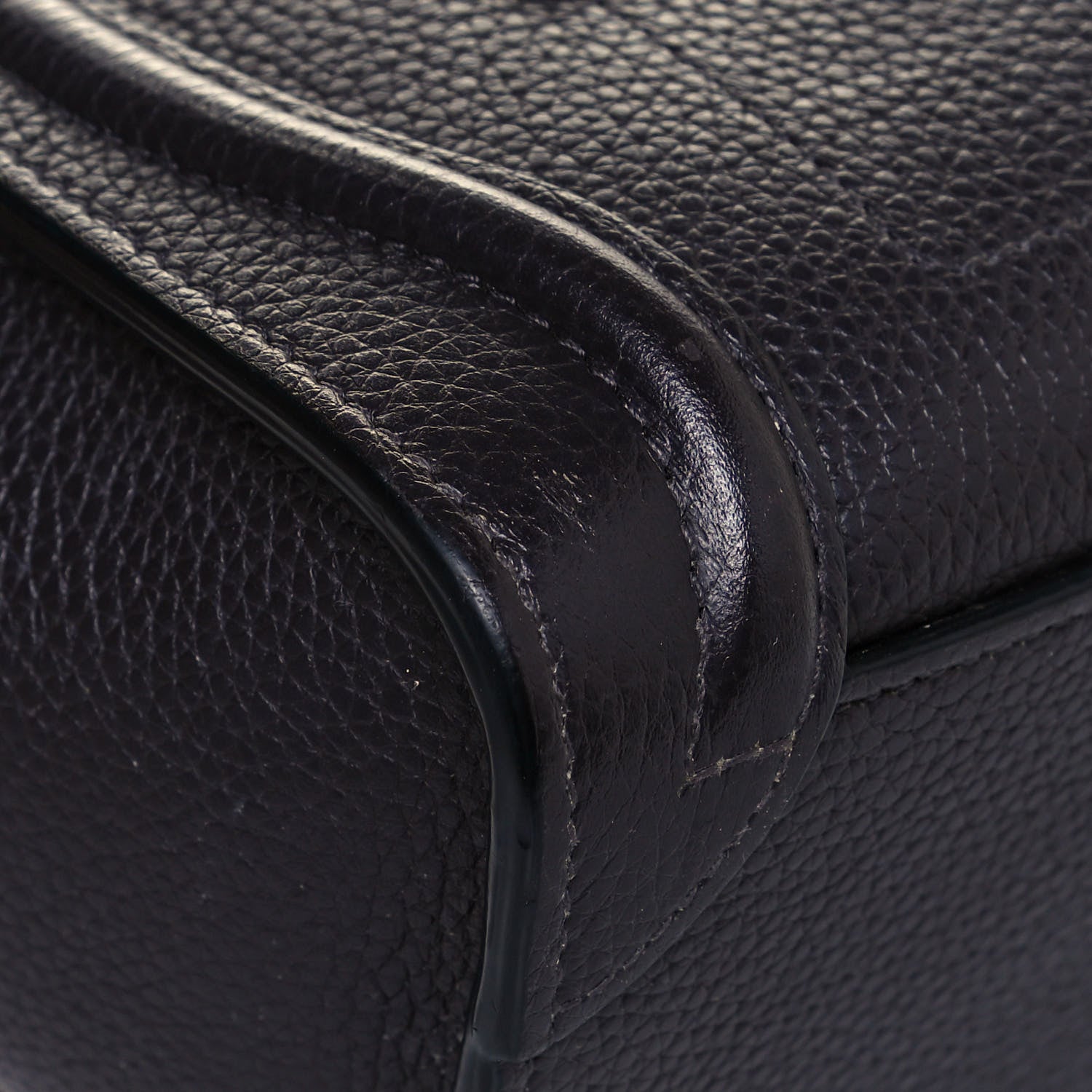 Celine Drummed Calfskin Nano Luggage Liquorice 8 of 14