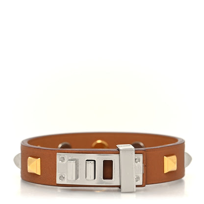 Hermes Swift Mini Dog Square Studded Bracelet T2 Gold 1 of 6