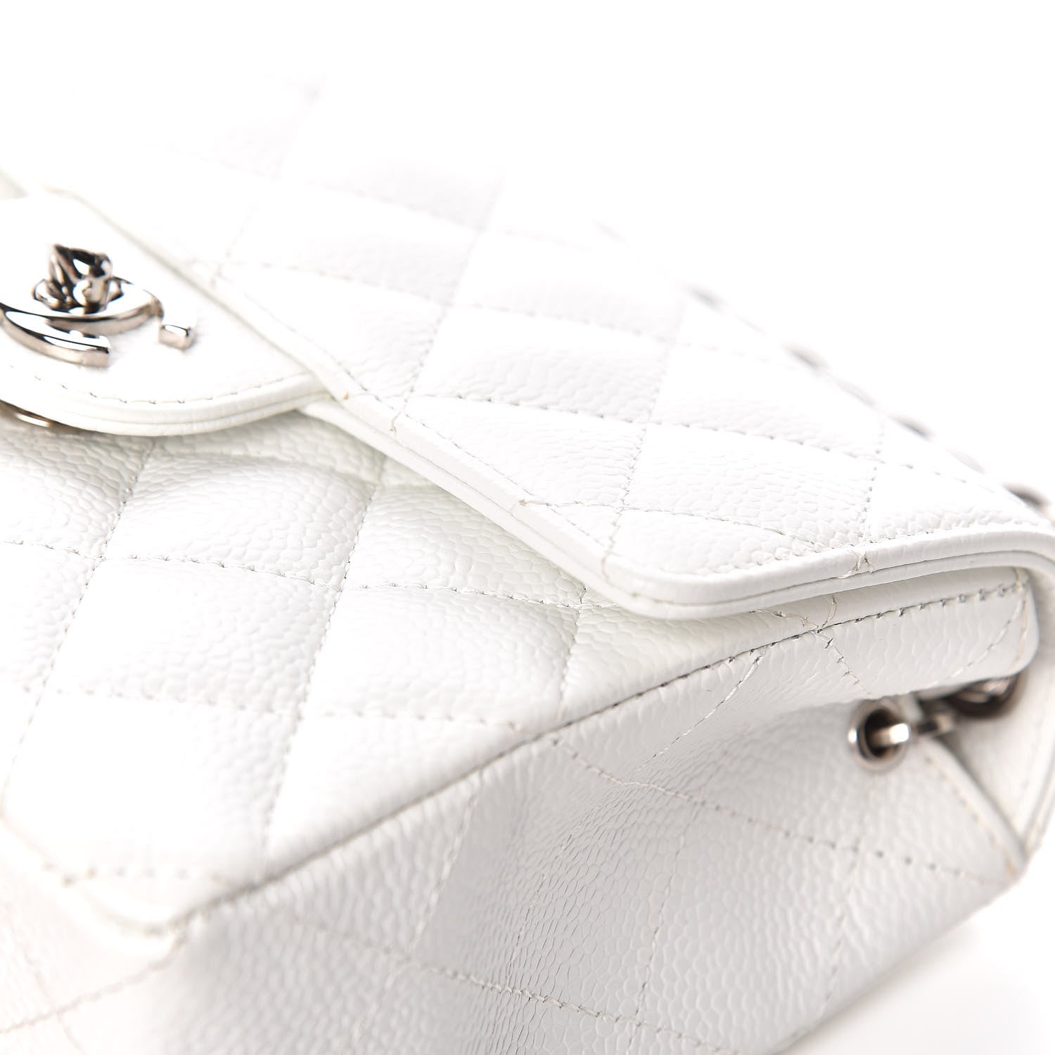 Chanel Caviar Quilted Mini Square Flap White 14 of 17