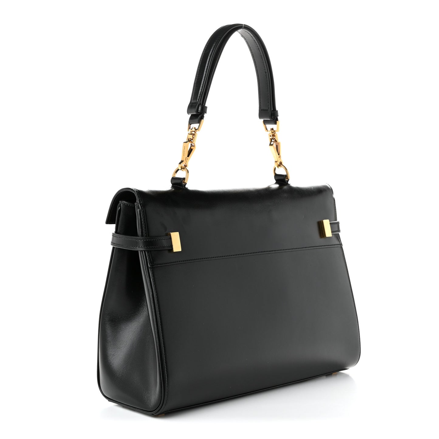 Smooth Calfskin Manhattan Top Handle Black