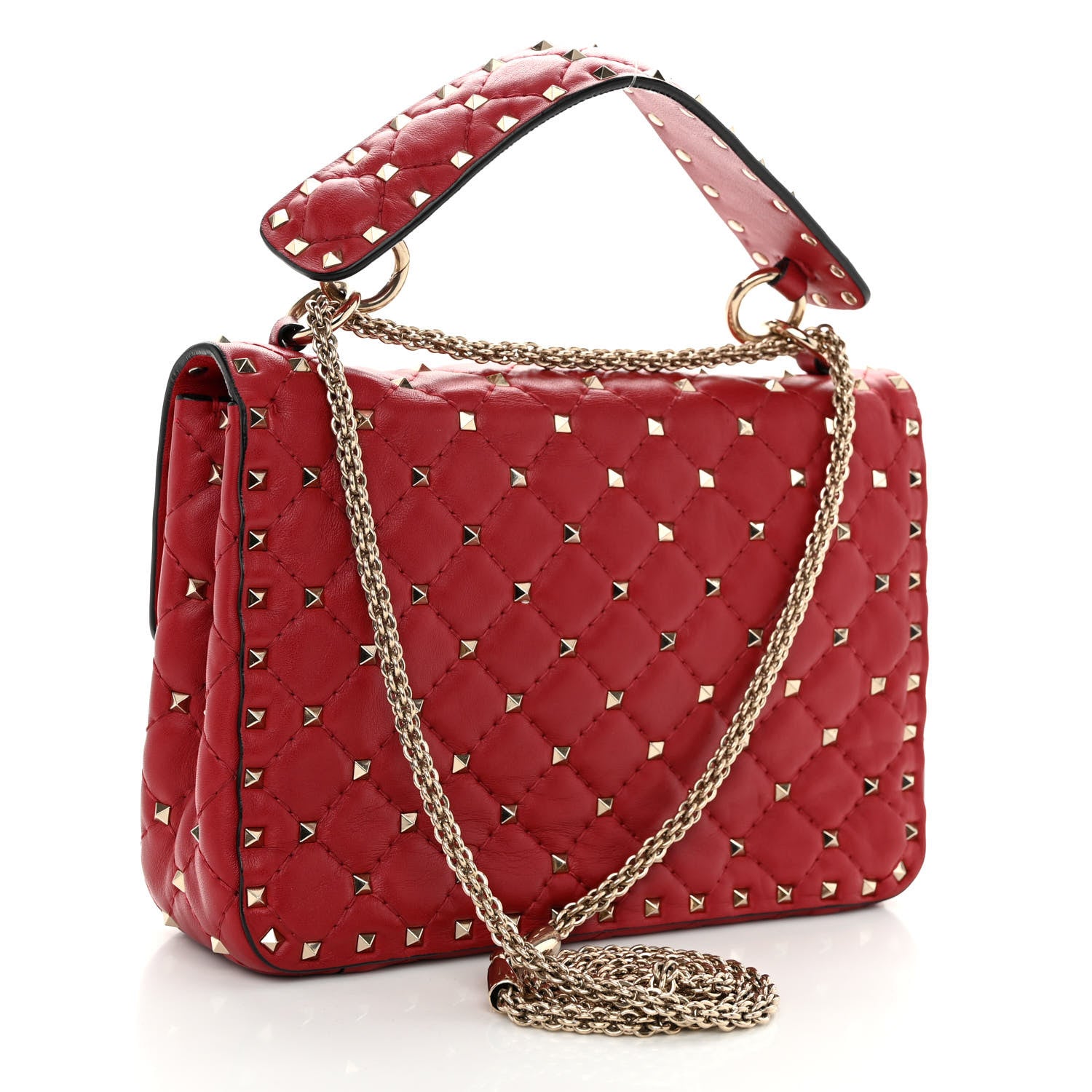 Valentino Garavani Nappa Medium Rockstud Spike Shoulder Bag Rosso Valentino 3 of 9