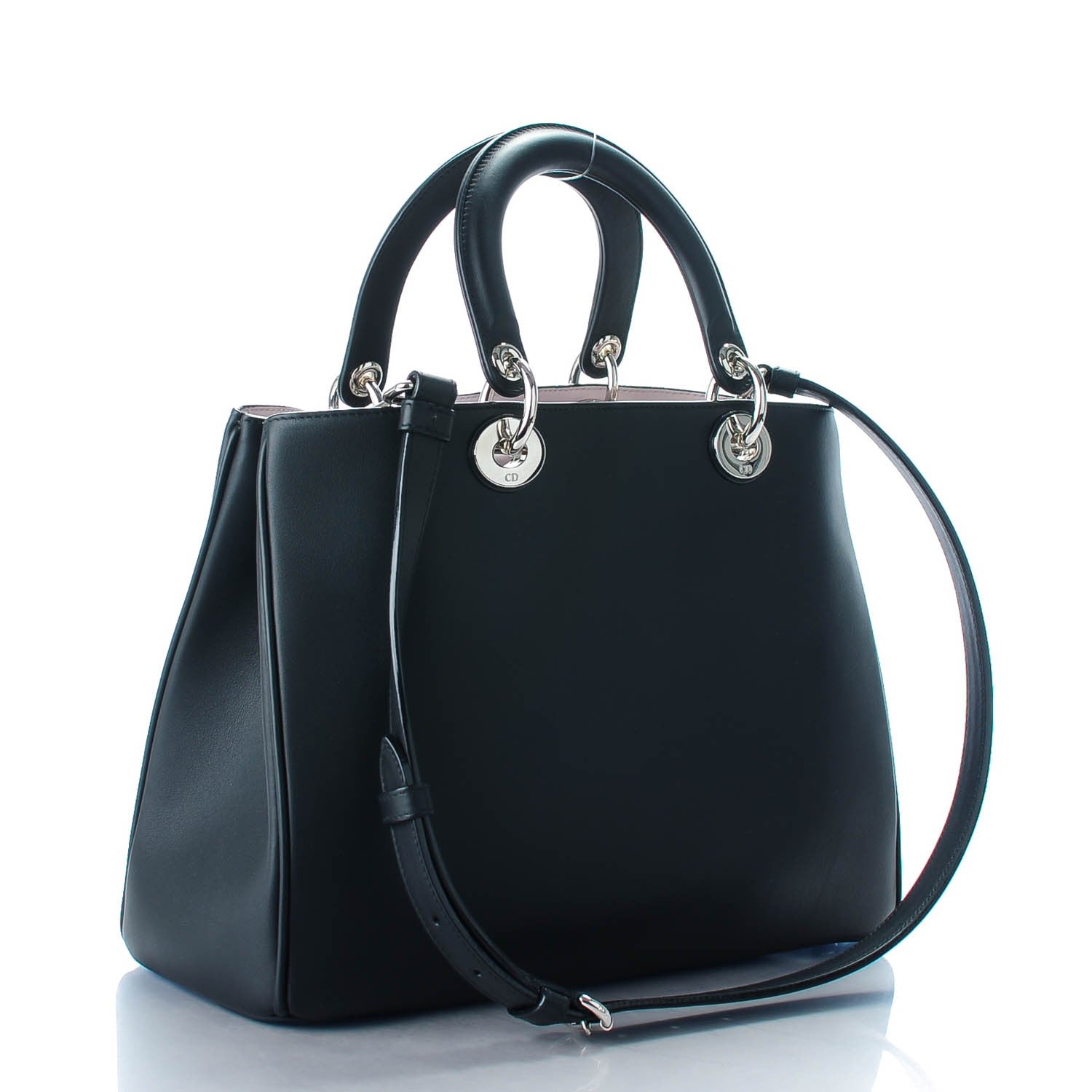 Christian Dior Calfskin Medium Diorissimo Black Rose Poudre 4 of 8