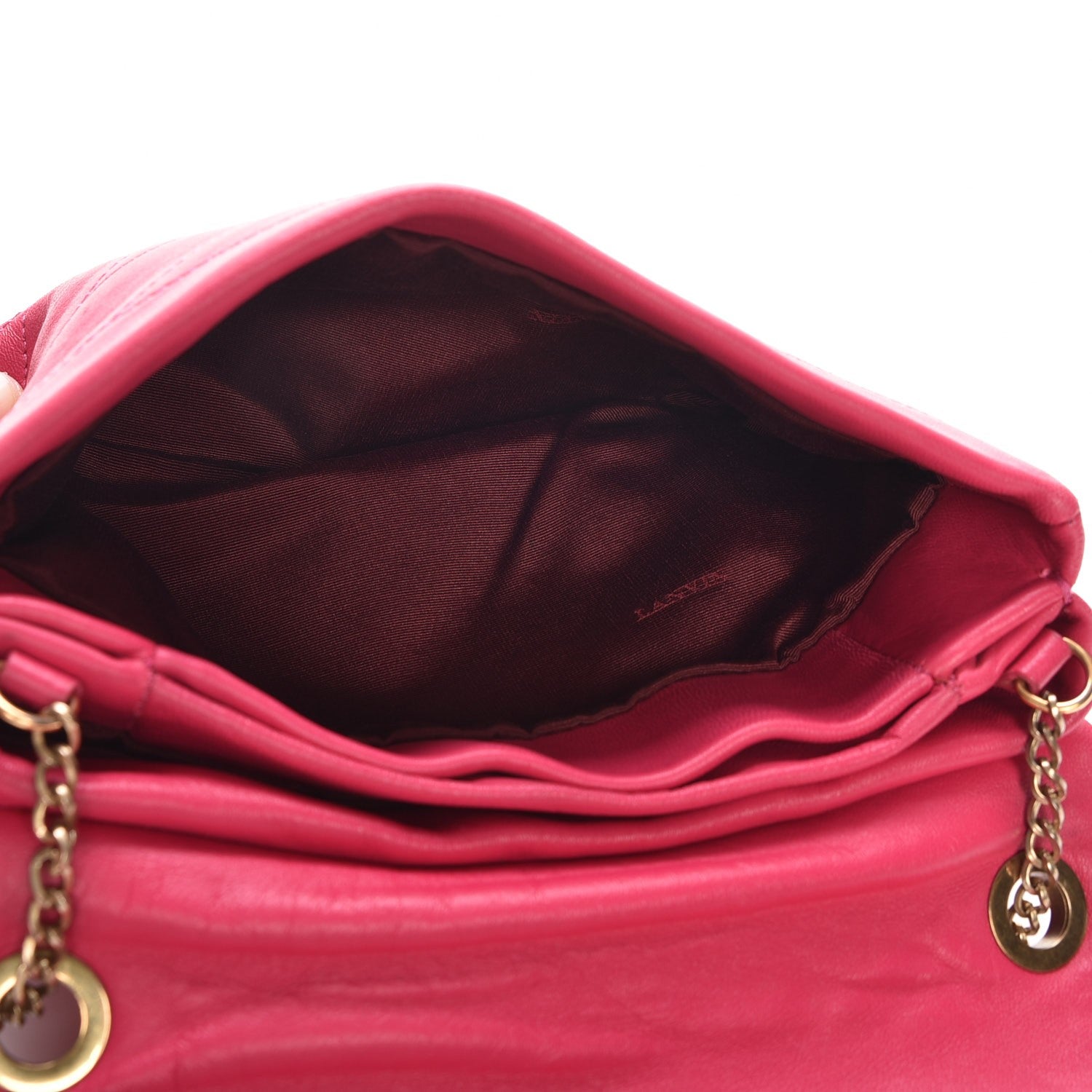 Lanvin Lambskin Quilted Mini Sugar Flap Shoulder Bag Fuchsia 5 of 12