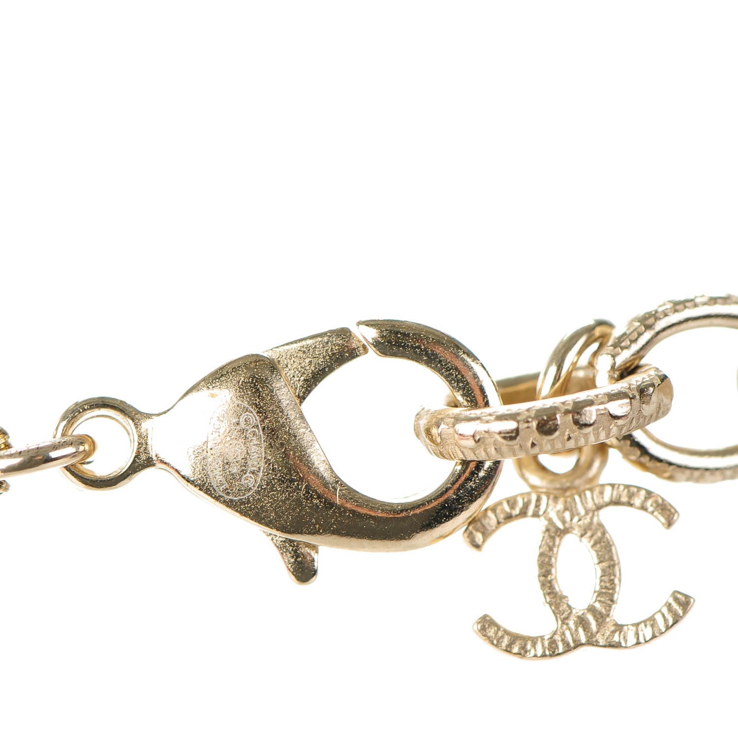 Chanel Graduated Pearl CC Long Necklace Silver Black 3 of 3