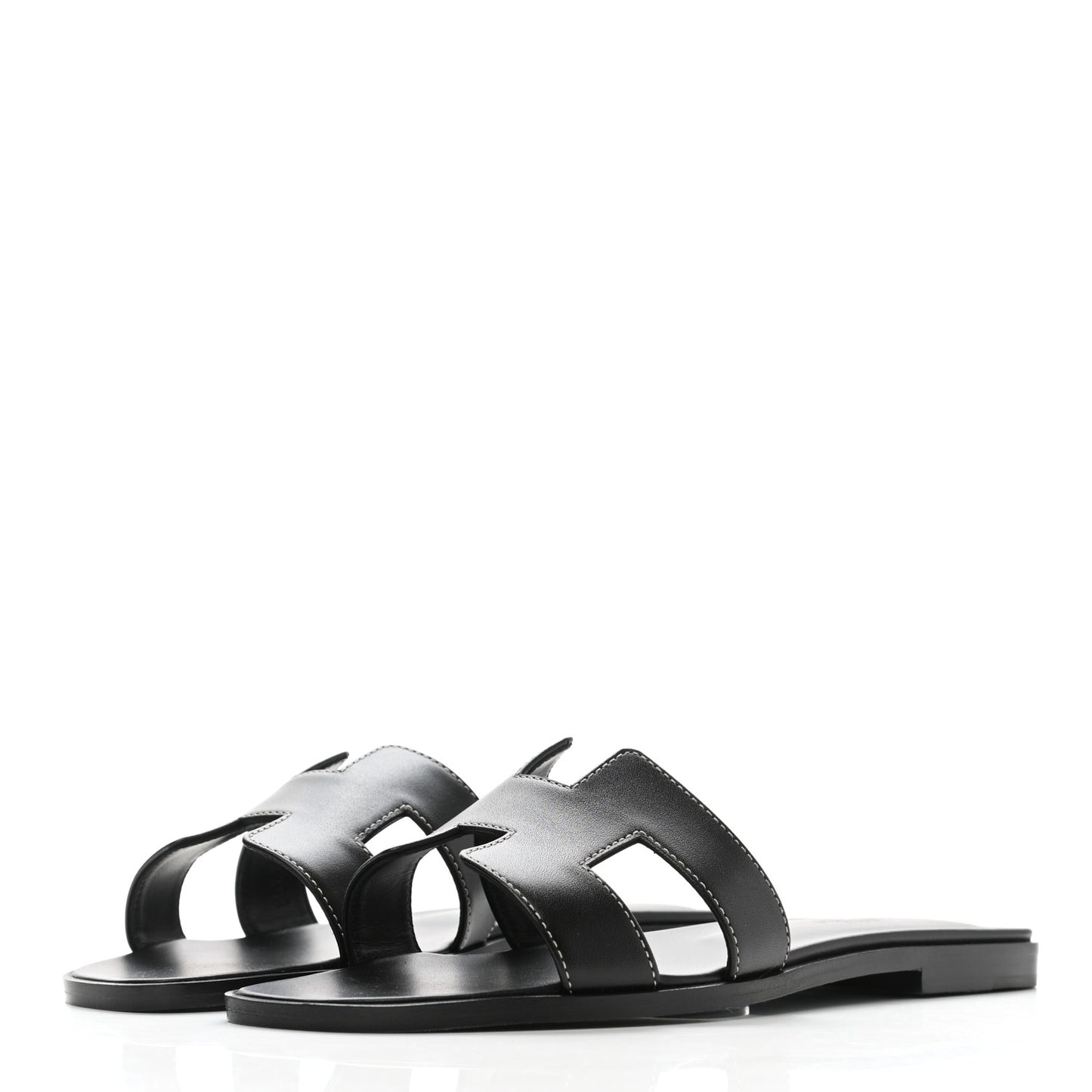 Box Calfskin Oran Sandals 38 Black