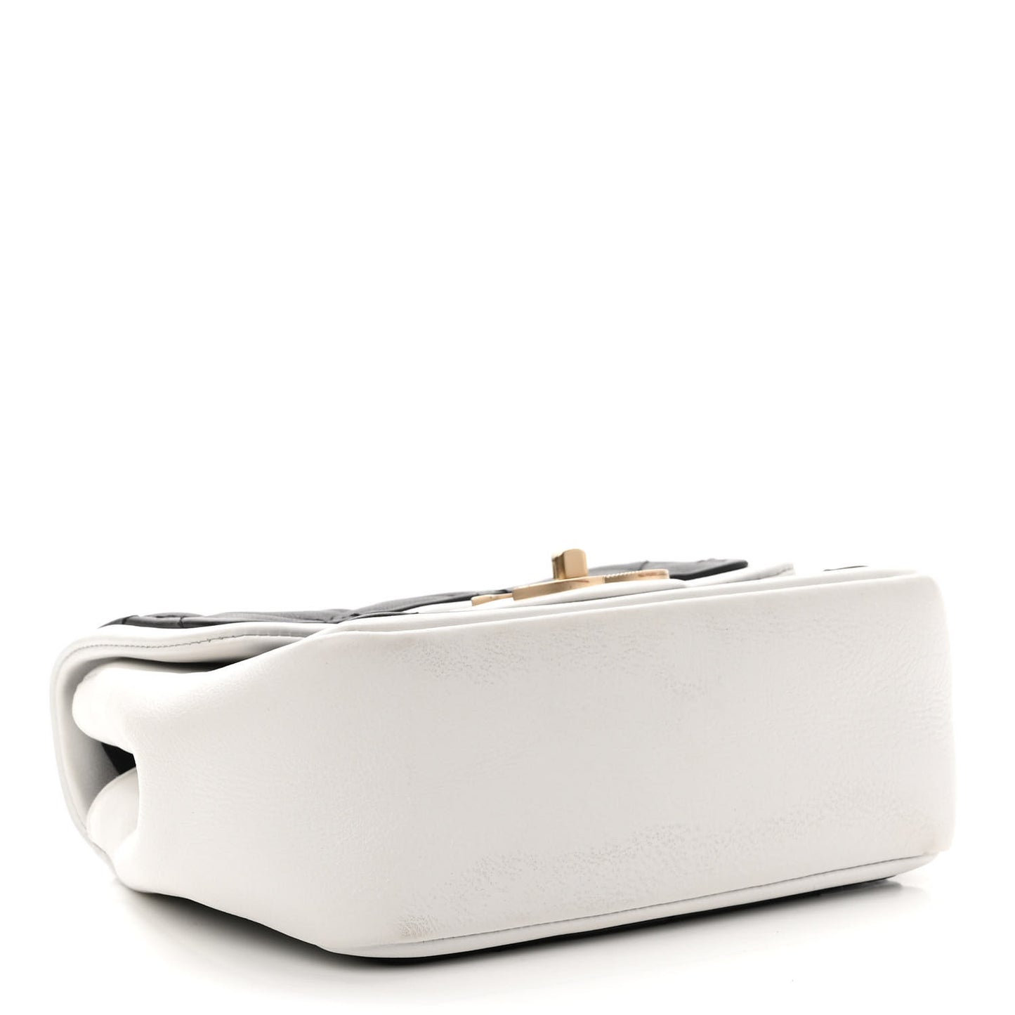 Lambskin Quilted Graphic Mini Flap Bag Black White