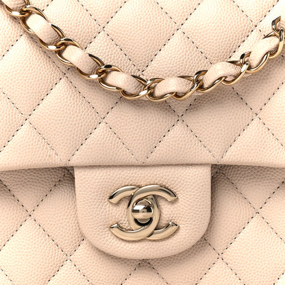 Chanel Caviar Quilted Medium Double Flap Ecru 10 of 12
