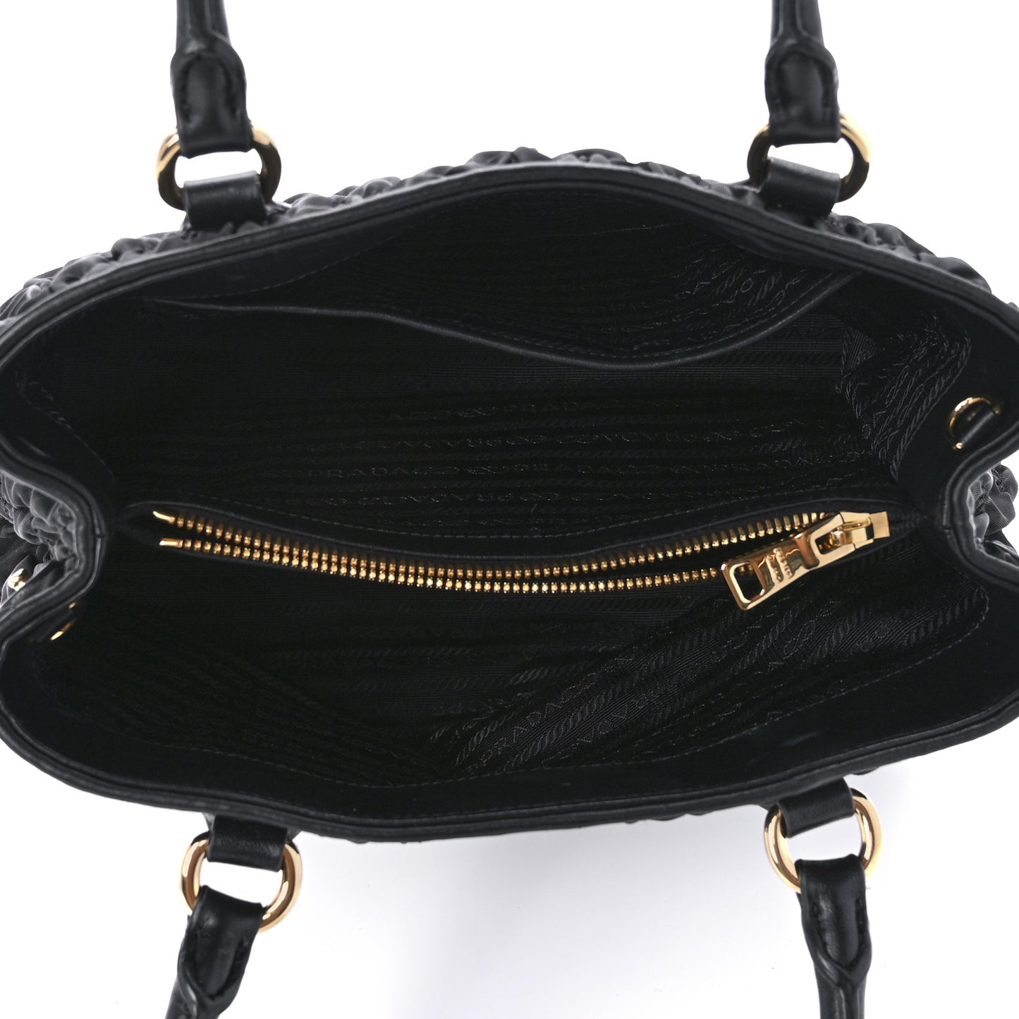 Tessuto Nylon Gaufre Small Tote Black