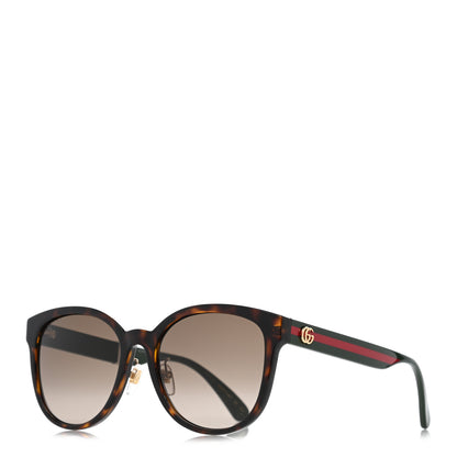 Gucci Acetate Round Eye GG Web Sunglasses GG0854SK Havana 1 of 7