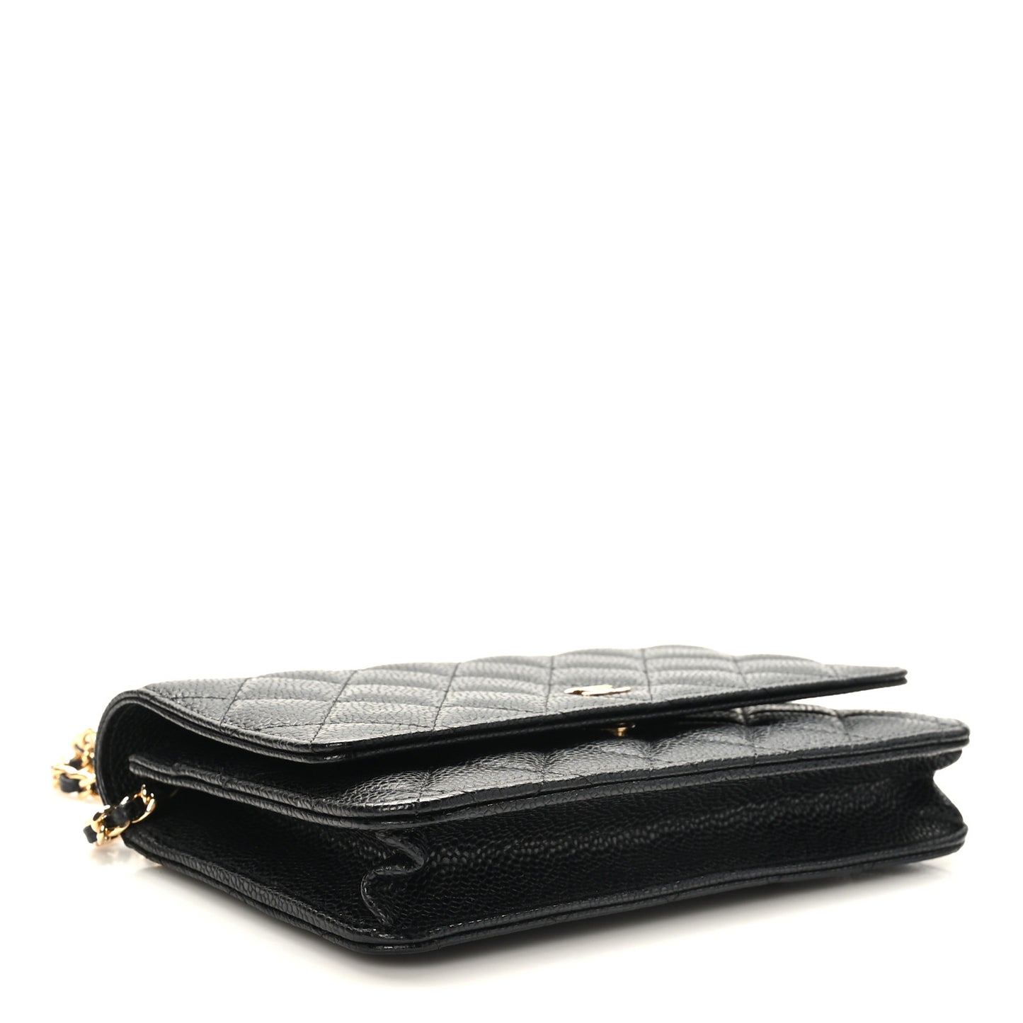 Caviar Quilted Wallet on Chain WOC Black