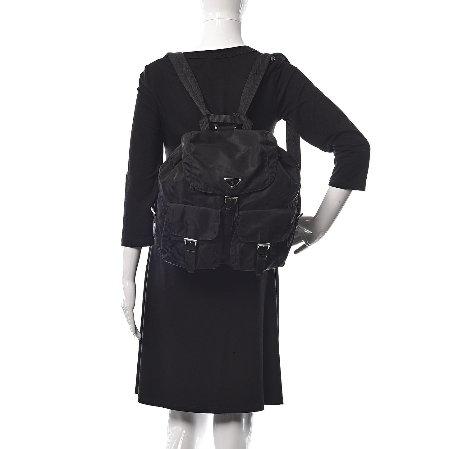 Nylon Vela Medium Backpack Black
