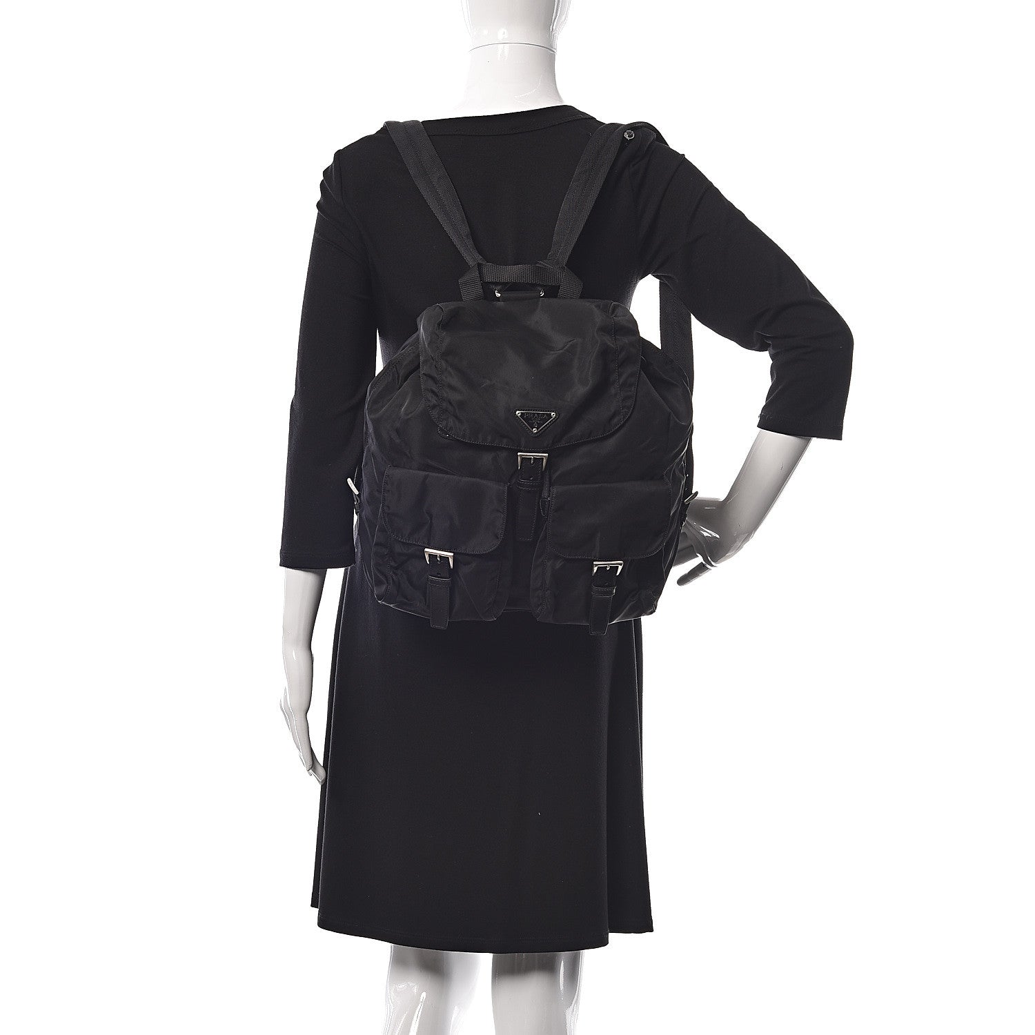 Prada Nylon Vela Medium Backpack Black 2 of 15