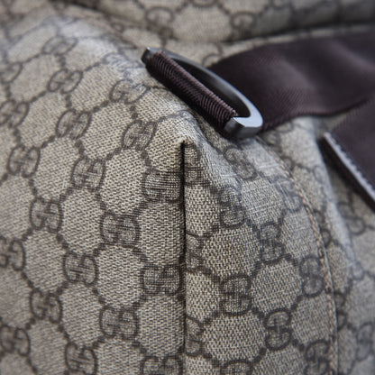 Gucci GG Supreme Monogram Large Interlocking G Double Buckle Backpack Dark Brown 11 of 12