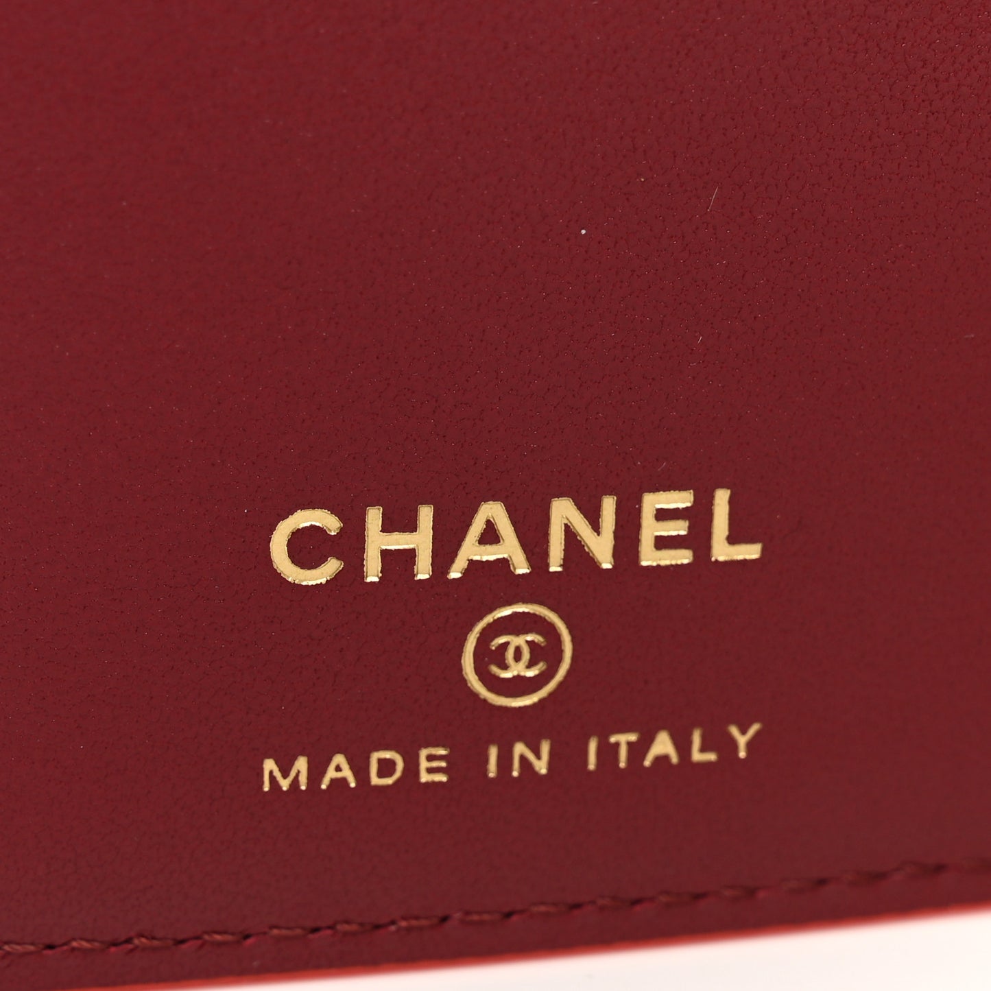 Grained Calfskin Passport Holder Wallet Red