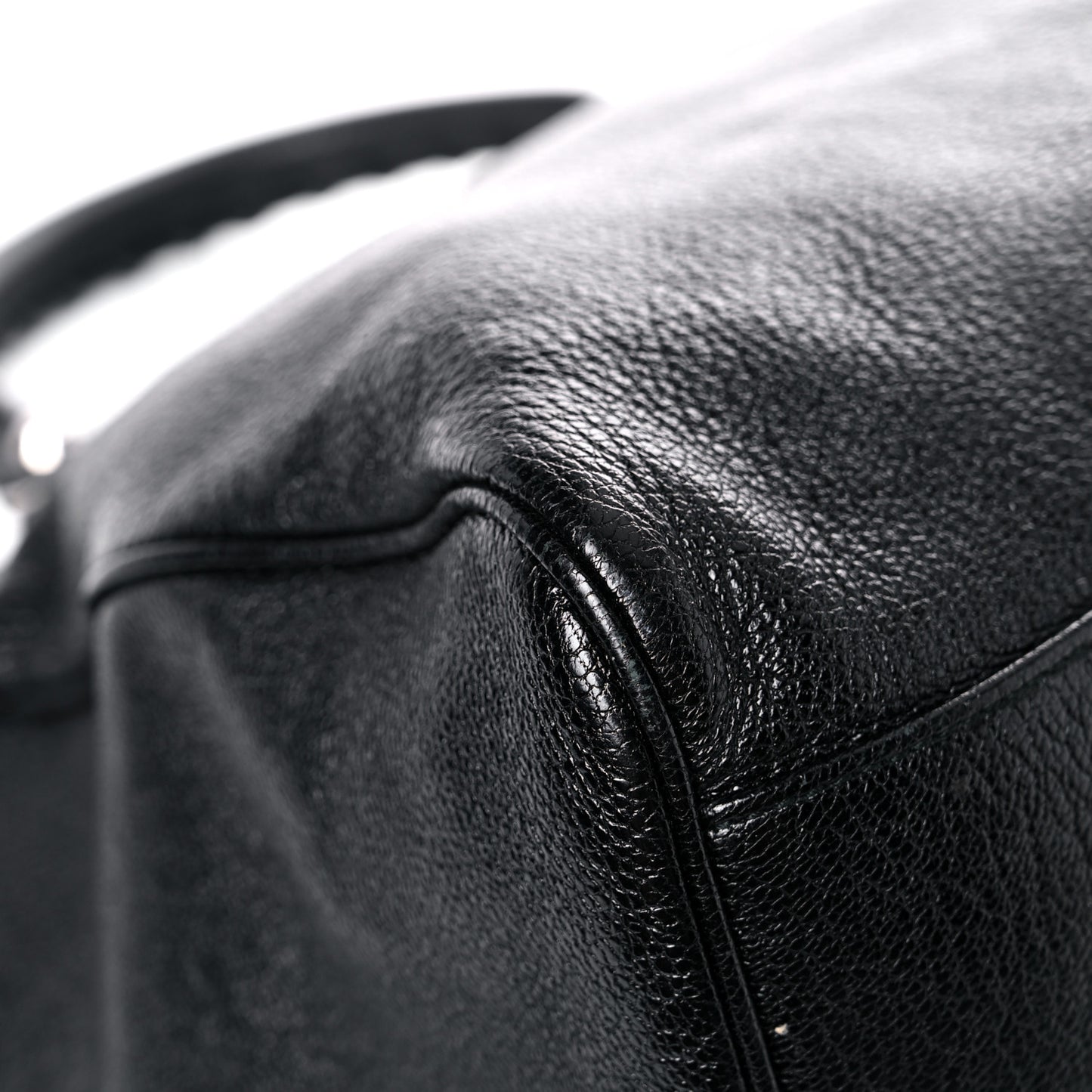 Chevre Silver Metallic Edge Hardware Velo Black