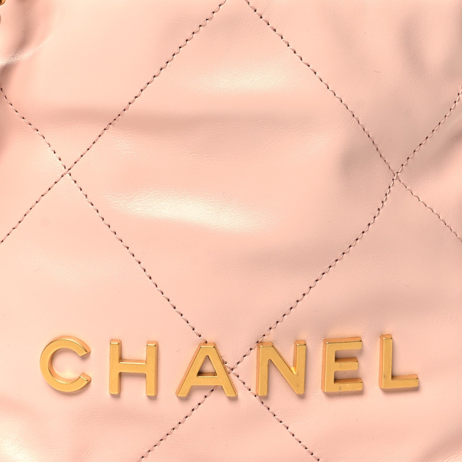 Chanel Shiny Calfskin Quilted Mini Chanel 22 Light Pink 8 of 11