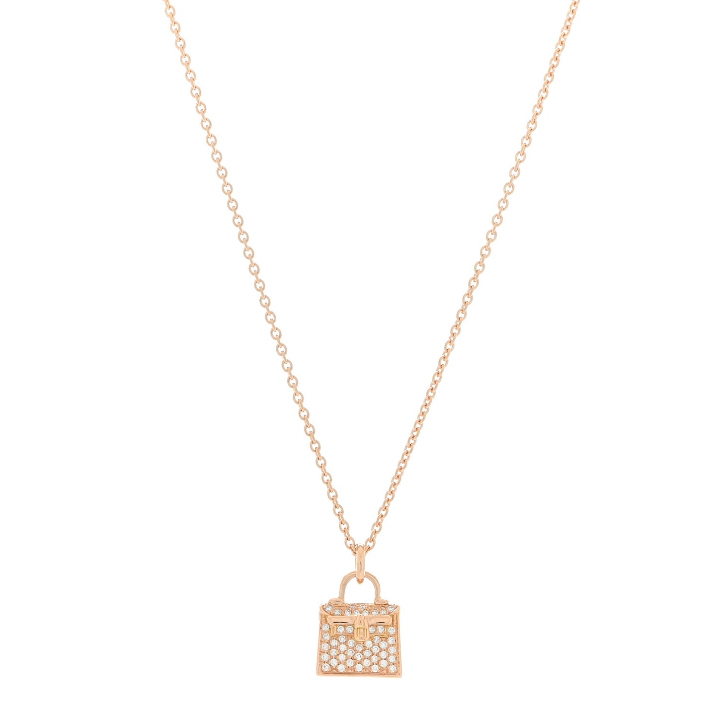18K Rose Gold Diamond Kelly Amulette Pendant Necklace