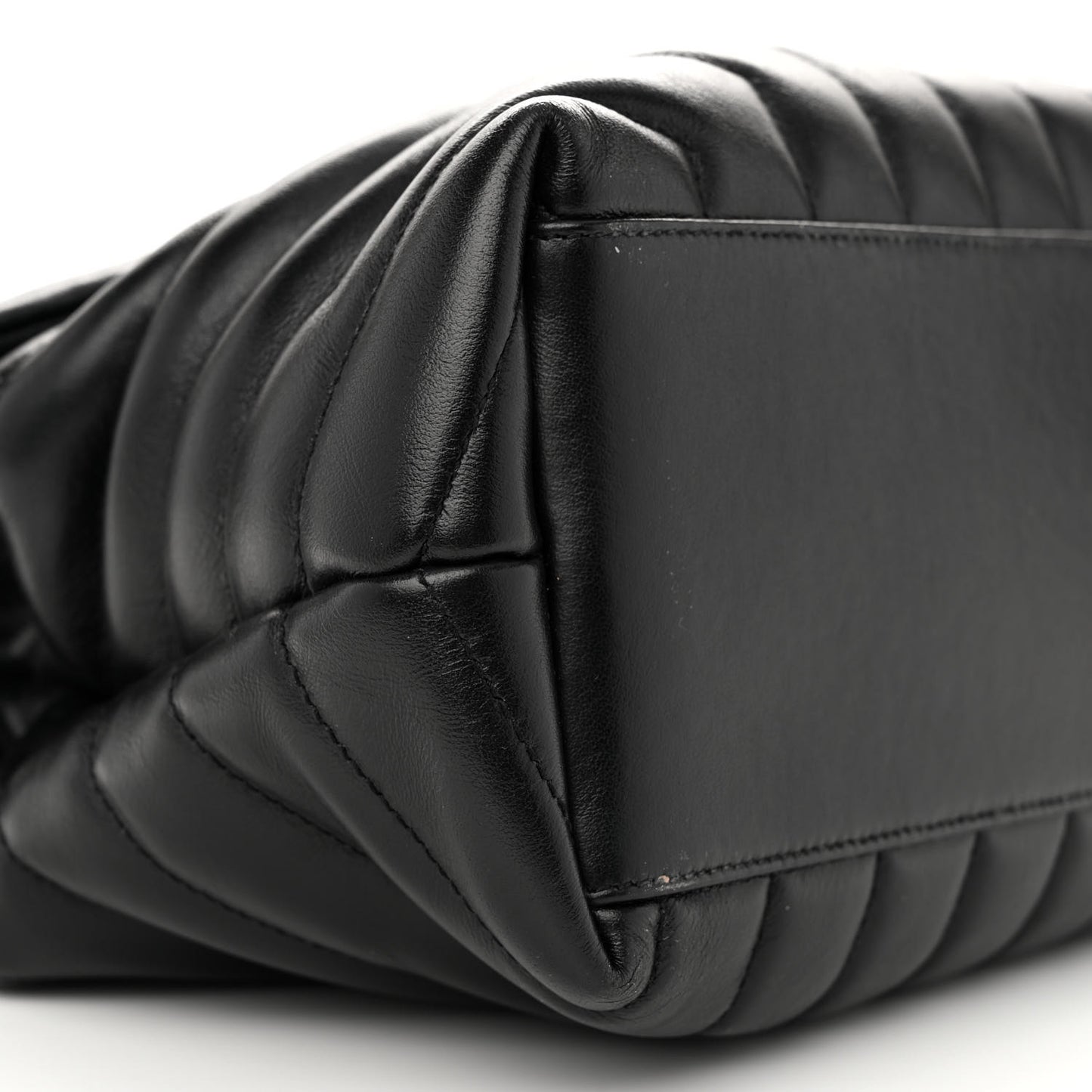 Calfskin Y Quilted Monogram Medium Loulou Chain Satchel Black
