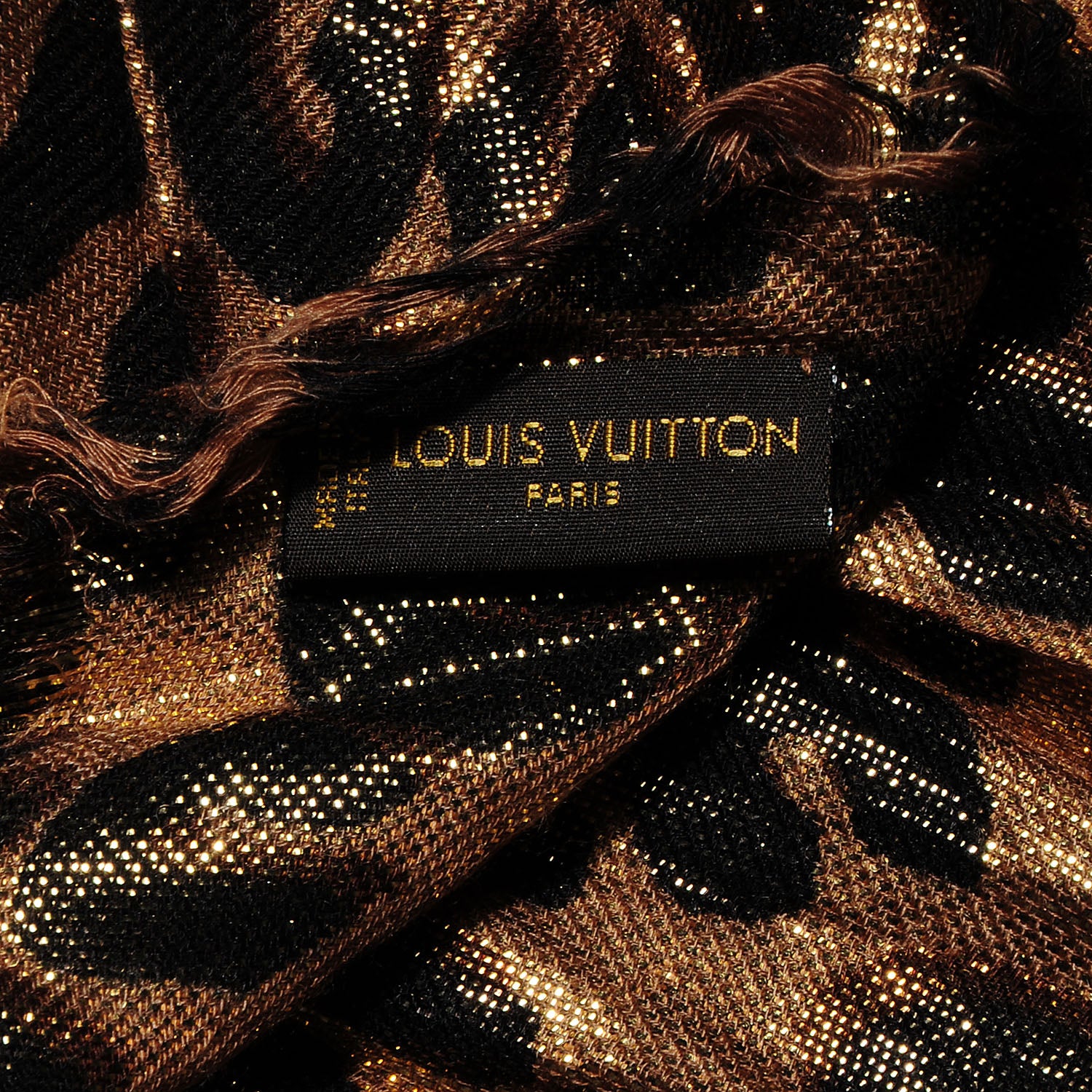 Louis Vuitton Cashmere Silk Leopard Etole Stole Disco Marron 5 of 6
