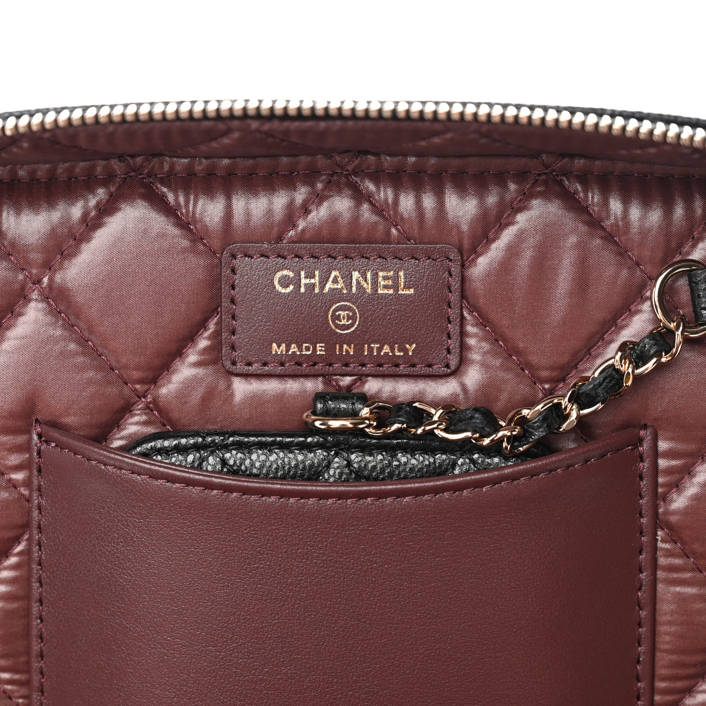 Caviar Quilted Large Vanity Pouch Black