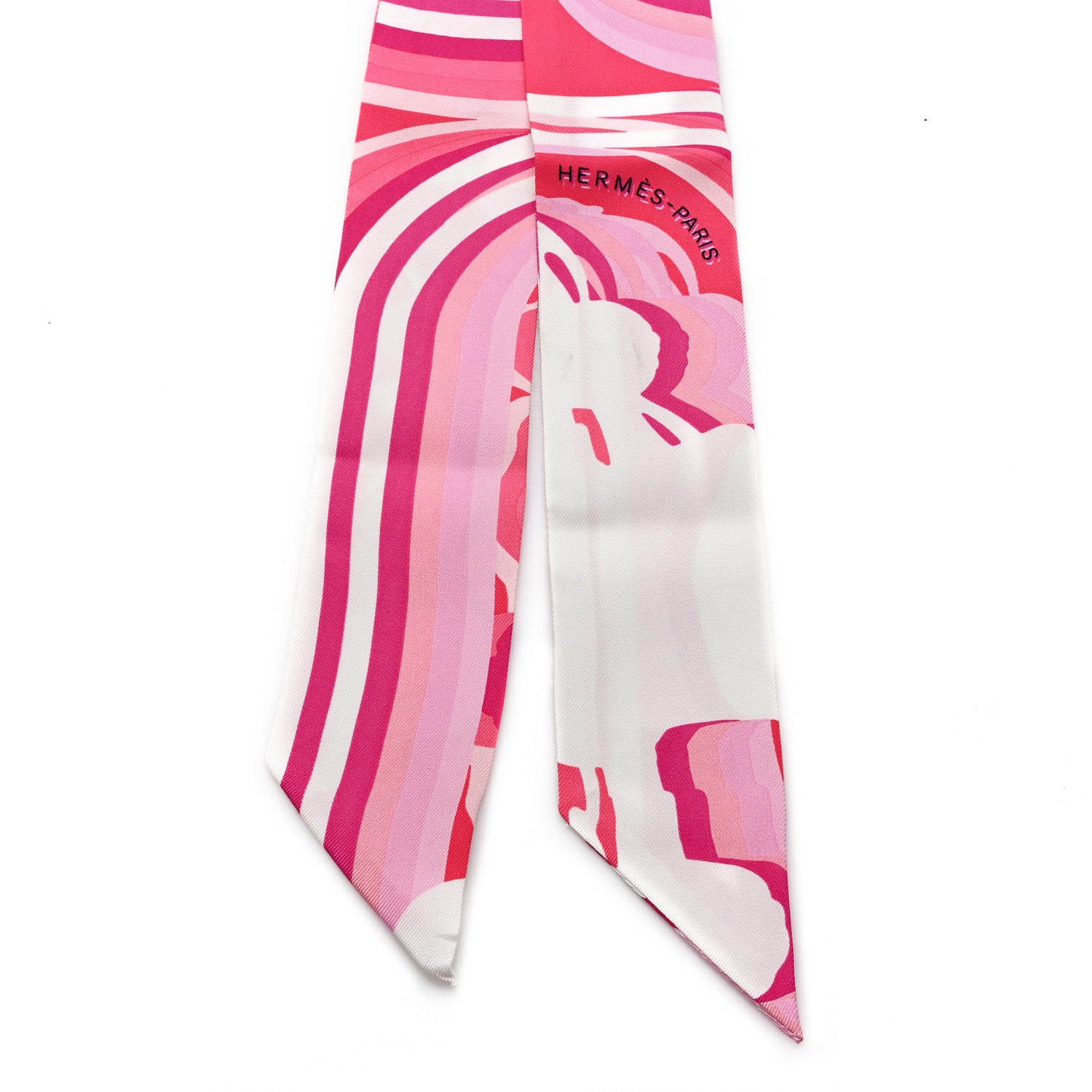 Hermes Silk Brides de Gala Shadow Twilly Rose White Fuchsia 2 of 3