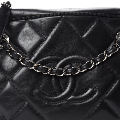 Chanel Lambskin Quilted Small Diamond CC Camera Case Black 11 of 11