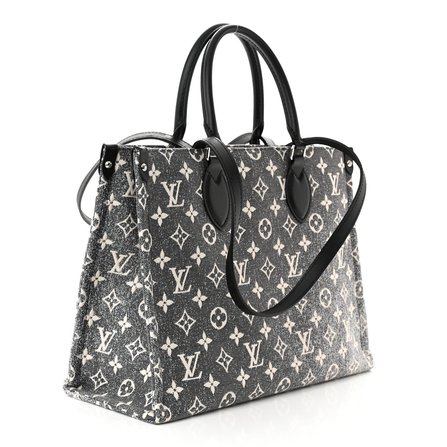 Louis Vuitton Monogram Jacquard Denim Onthego MM Black 3 of 10