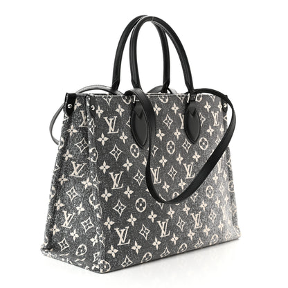 Louis Vuitton Monogram Jacquard Denim Onthego MM Black 3 of 10