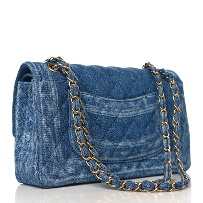 Chanel Denim Quilted Medium Double Flap Blue 3 of 10