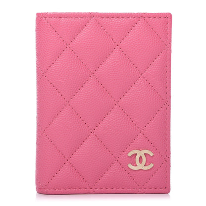 Chanel Caviar Quilted Card Holder Wallet Pink 1 of 8