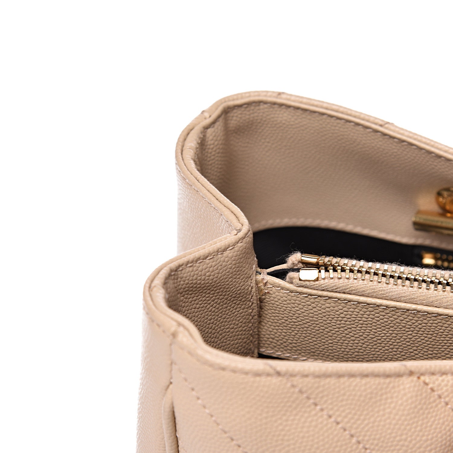Saint Laurent Grain De Poudre Matelasse Chevron Monogram Shopping Bag Nude Powder 13 of 17