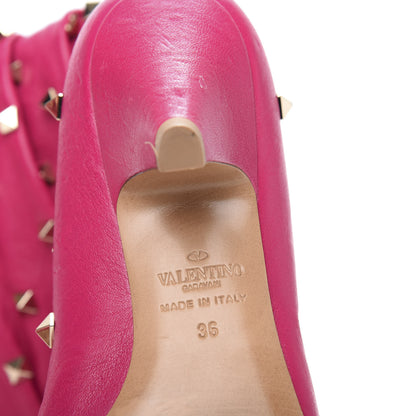 Valentino Garavani Calfskin Rockstud Slouchy Boots 36 Pink 6 of 7