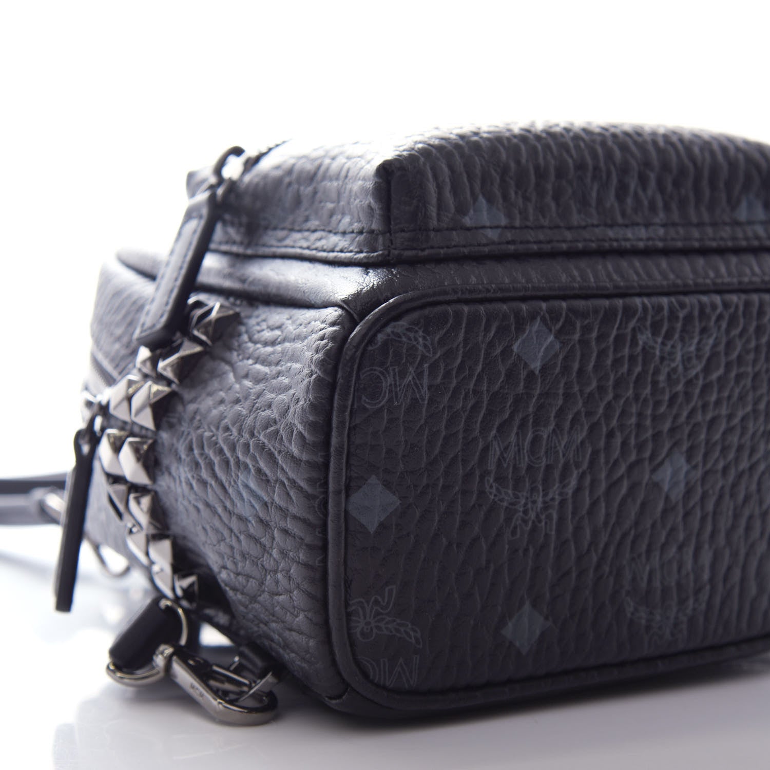 MCM Visetos Side Stud X-Mini Stark Bebe Boo Backpack Black 8 of 10