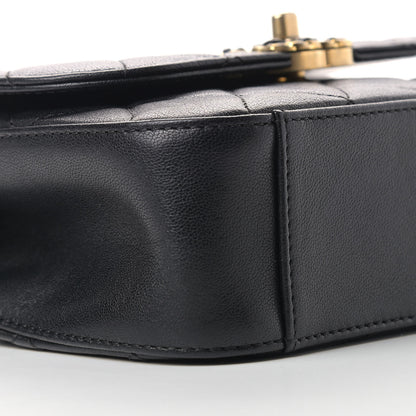 Chanel Lambskin Quilted Small Chain Infinity Top Handle Flap Black 8 of 10